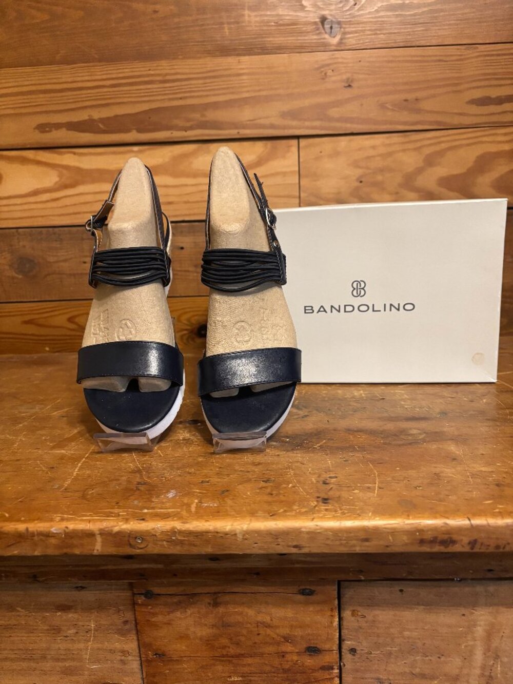 New Navy Blue Bandolino Wedges